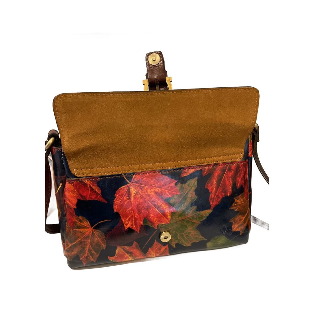 Patricia Nash Maple Leaf Pattern Leather Handbag Rare - Picture 8 of 15